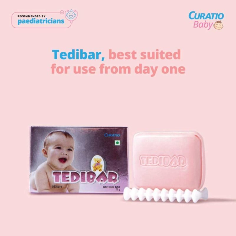 Tedibar Baby Bathing Bar By CURATIO - 75gm