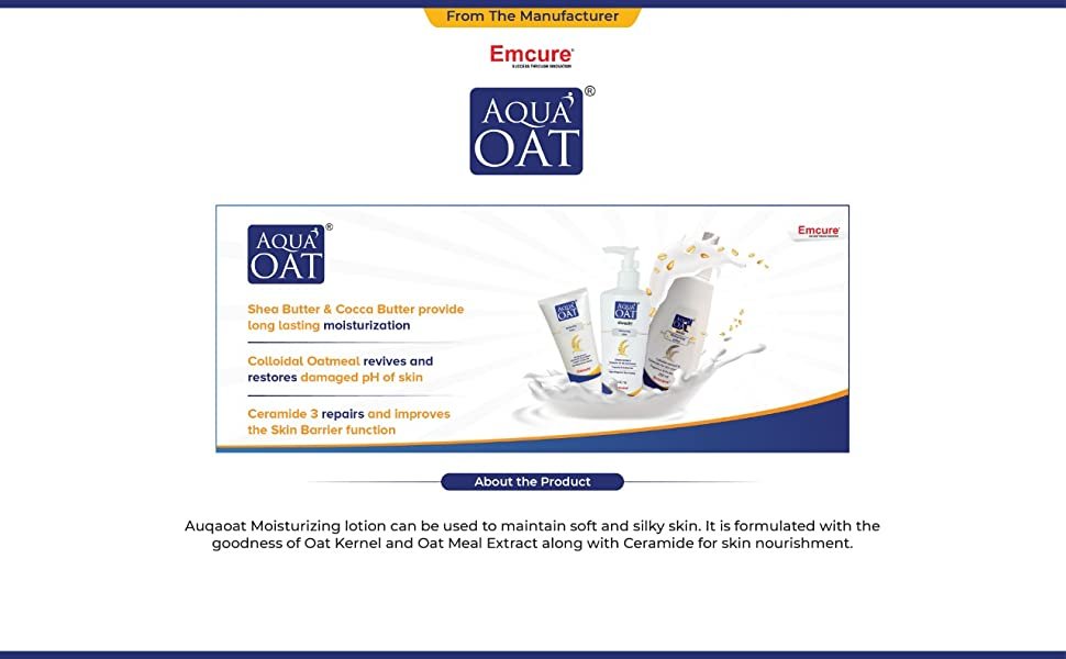 Aqua OAT Moisturizing Lotion Collodial Oatmeal and Ceramides for Skin Nourishment, Fragrance & Paraben Free - 250ml
