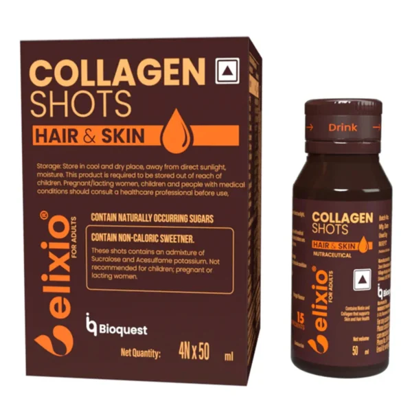 Elixio Hair & Skin Collagen Shots - 4 shots, 50ml Each