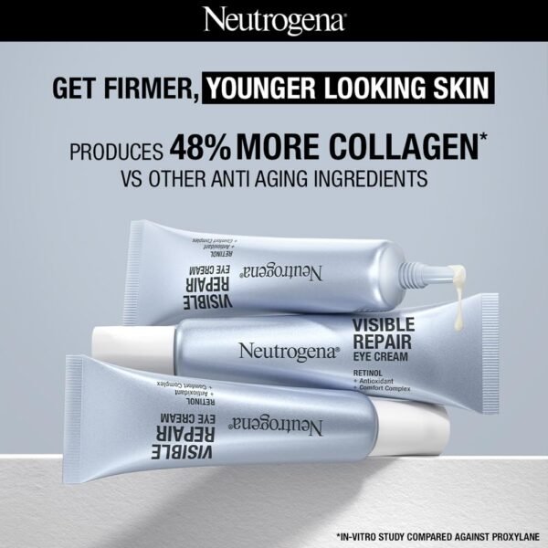 Neutrogena Visible Repair Retinol + Peptide Night Eye Cream For Anti-Ageing, Dark Circles & Wrinkles(15gm) - Image 2