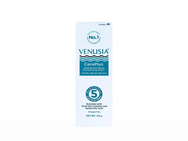 Venusia CeraPlus Intensive Skin Repair and Hydrating Cream - For Dry and Very Dry Skin (100g)