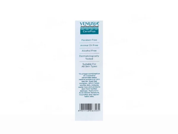 Venusia CeraPlus Intensive Skin Repair and Hydrating Cream - For Dry and Very Dry Skin (100g) - Image 2