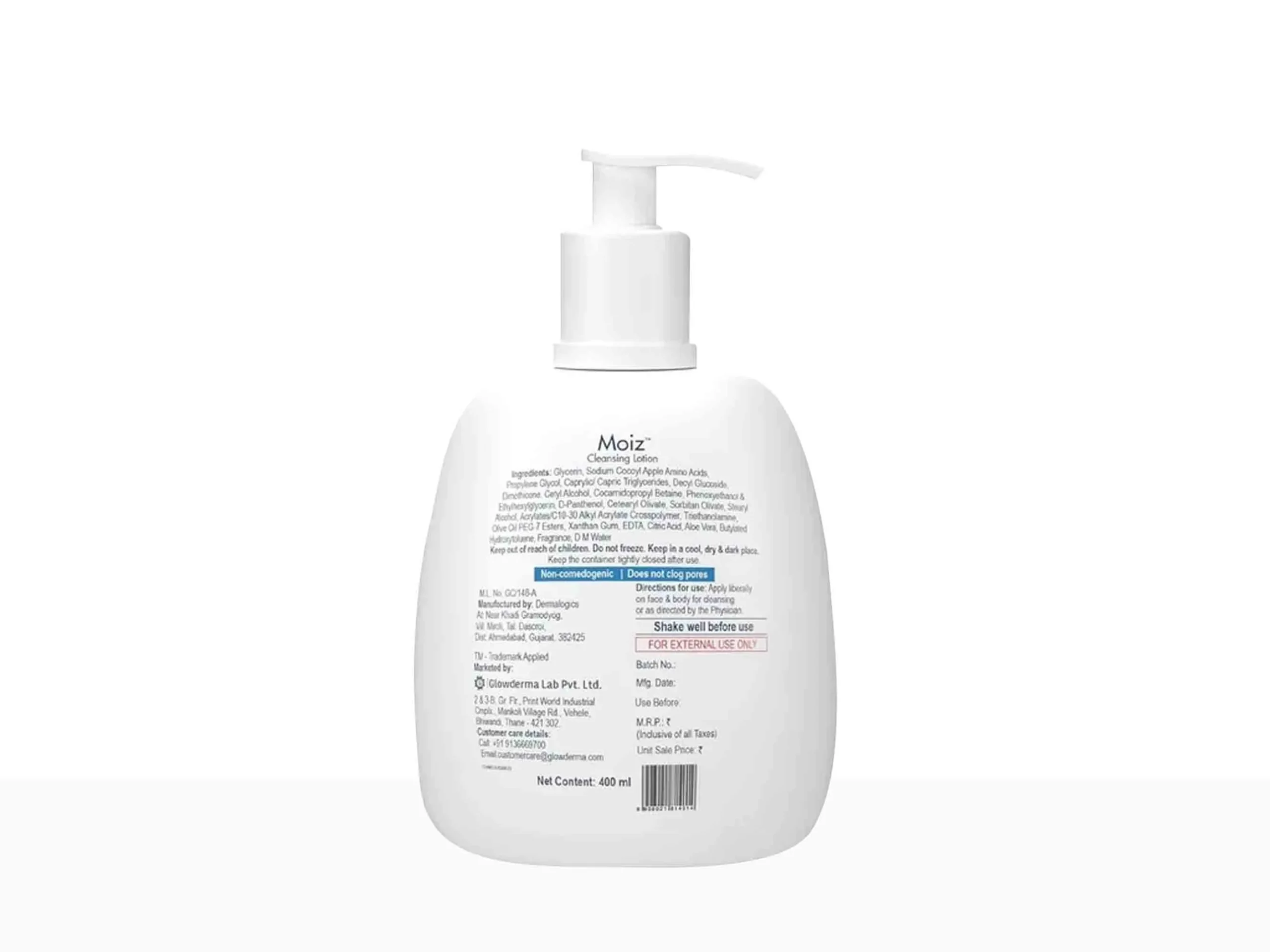 Moiz Cleansing Lotion 400ml – Cetyl alcohol and stearyl alcohol lotion (2)