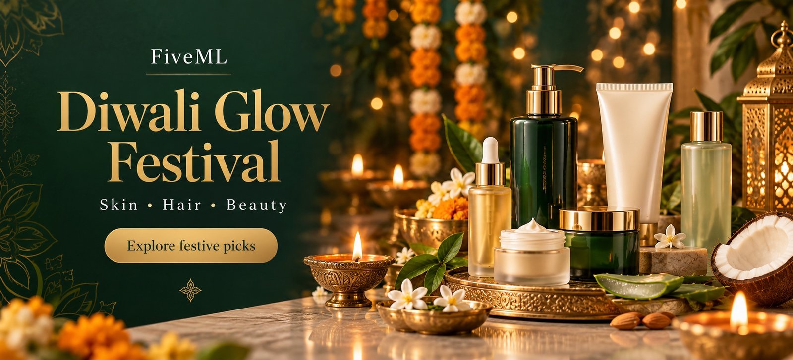 FiveML Diwali Glow Festival for skin, hair and beauty